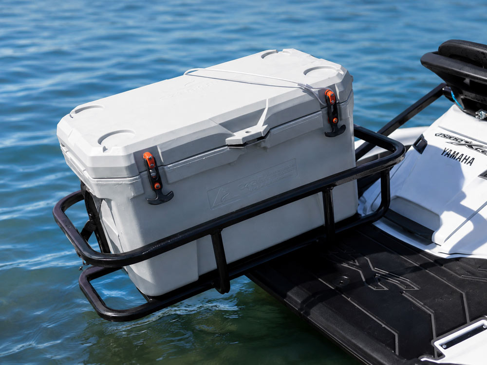 GateOr rack installed on Yamaha WaveRunner showing clear rear deck access